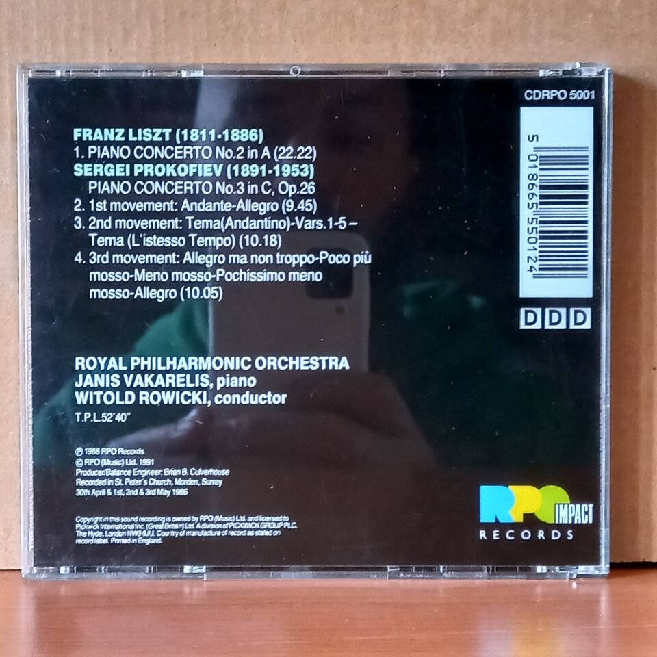 LISZT: PIANO CONCERTO NO.2 / PROKOFIEV: PIANO CONCERTO NO.3 / JANIS VAKARELIS, WITOLD ROWICKI, ROYAL PHILHARMONIC ORCHESTRA (1986) - CD 2.EL