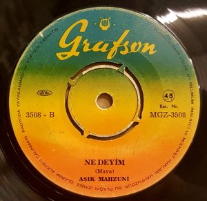 AŞIK MAHZUNİ - OY BABO / NE DEYİM - 7'' 45 DEVİR KAPAKSIZ 2.EL 45LİK PLAK