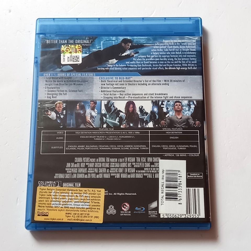 TOTAL RECALL - COLIN FARRELL, KATE BECKINSALE, JESSICA BIEL - YÖN.: LEN WISEMAN -2 BLU-RAY EXTENDED DIRECTOR'S CUT 2.EL
