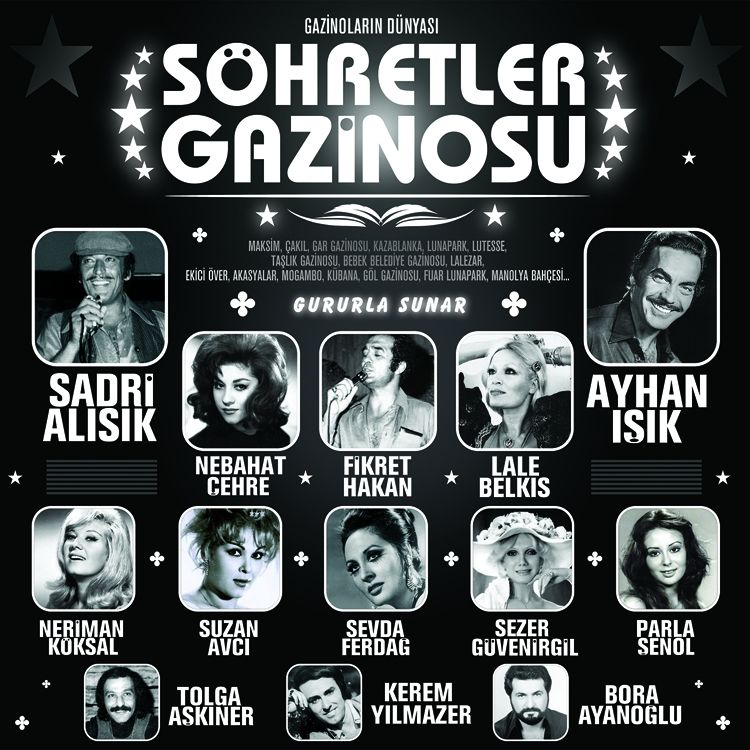 ŞÖHRETLER GAZİNOSU / SADRİ ALIŞIK, AYHAN IŞIK, NEBAHAT ÇEHRE, FİKRET HAKAN, LALE BELKIS - 2022 BASKI LP SIFIR PLAK