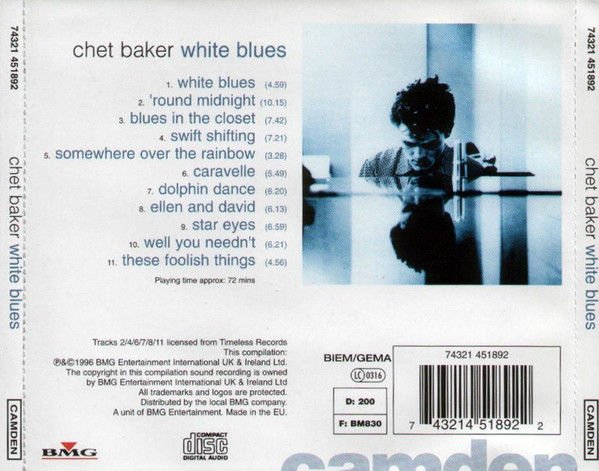 CHET BAKER – WHITE BLUES (1997) - CD REISSUE JEWEL CASE AMBALAJINDA SIFIR