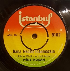 MİNE KOŞAN - BAŞA GELEN ÇEKİLİRMİŞ / BANA NEDEN İNANMAZSIN - 7'' 45 DEVİR KAPAKLI 2.EL 45LİK PLAK