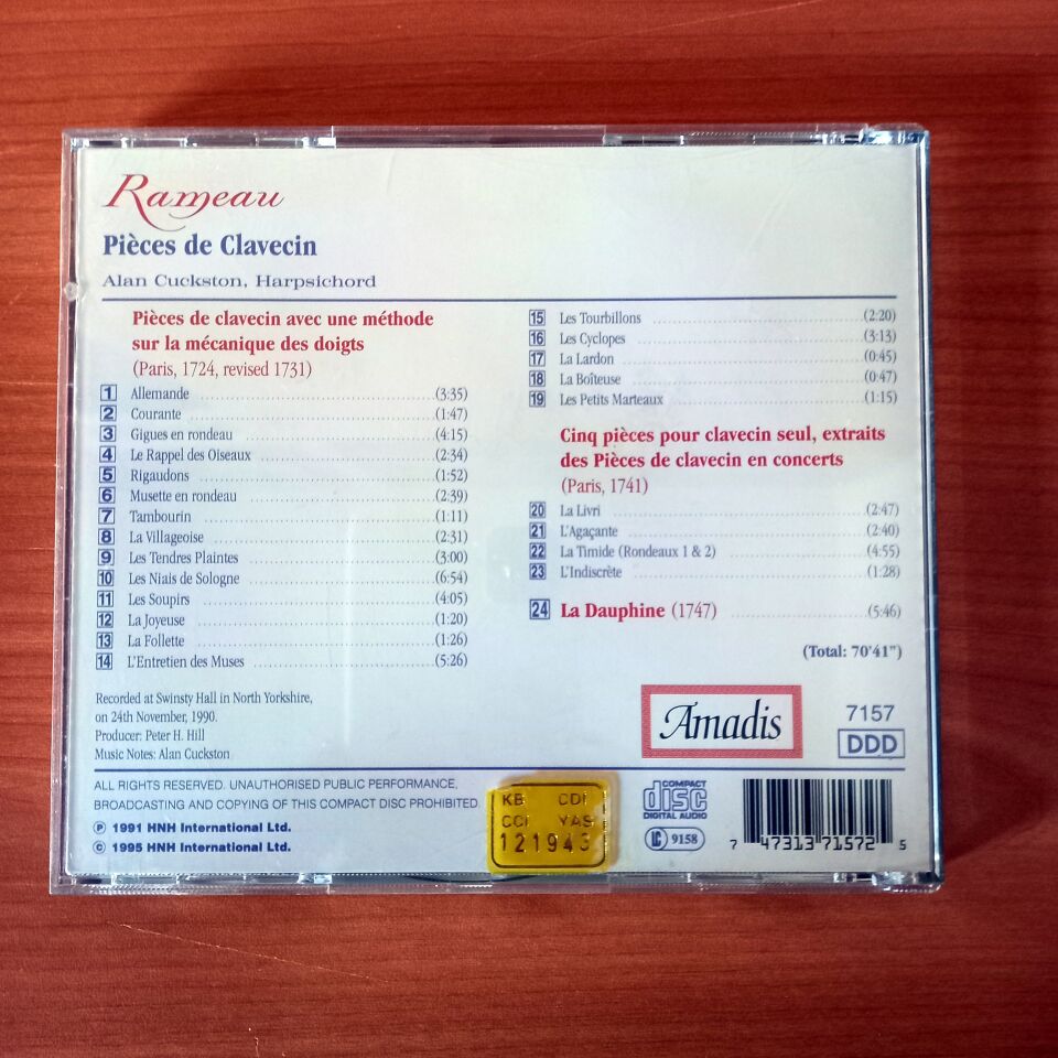 RAMEAU / HARPSICHORD MUSIC VOLUME 2 / ALAN CUCKSTON (1995) - CD 2.EL