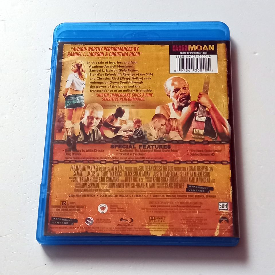 BLACK SNAKE MOAN - SAMUEL L. JACKSON, CHRISTINA RICCI, JUSTIN TIMBERLAKE - YÖN.: CRAIG BREWER - BLU-RAY REGION FREE TÜRKÇE ALTYAZI YOKTUR  2.EL