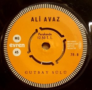 ALİ AVAZ - KARAOĞLAN / GUTBAY SÜLÜ - 7'' 45 DEVİR KAPAKLI 2.EL 45LİK PLAK