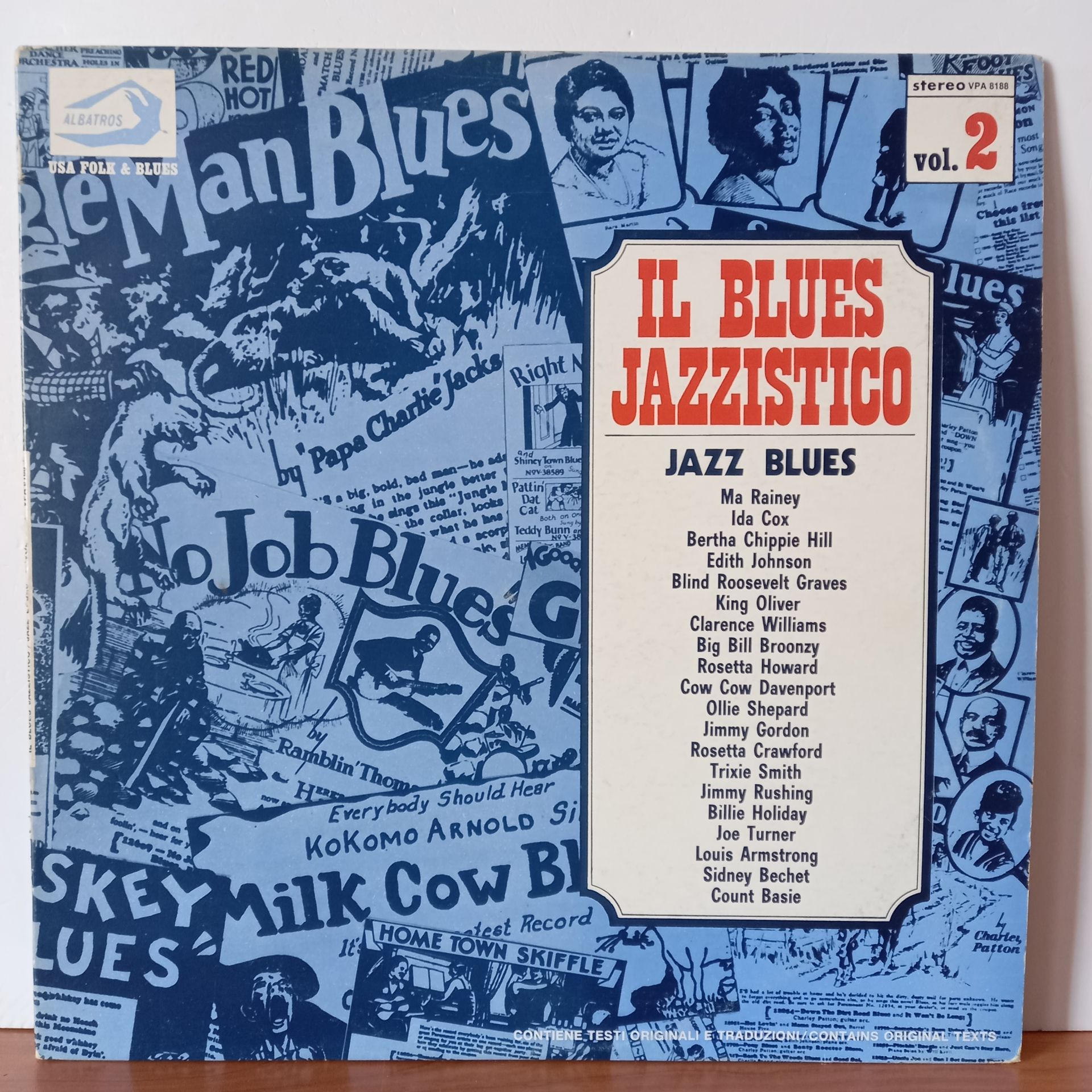 IL BLUES JAZZISTICO VOL. 2 / MA RAINEY, IDA COX, BERTHA CHIPPIE HILL, EDITH JOHNSON (1974) - LP 2.EL PLAK