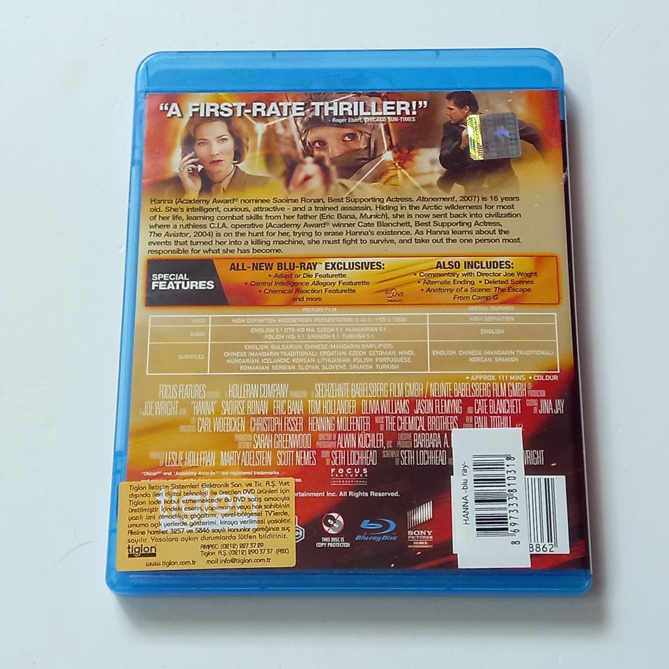 HANNA - SAOIRSE RONAN, ERIC BANA, CATE BLANCHETT, YÖN.: JOE WRIGHT - BLU-RAY 2.EL