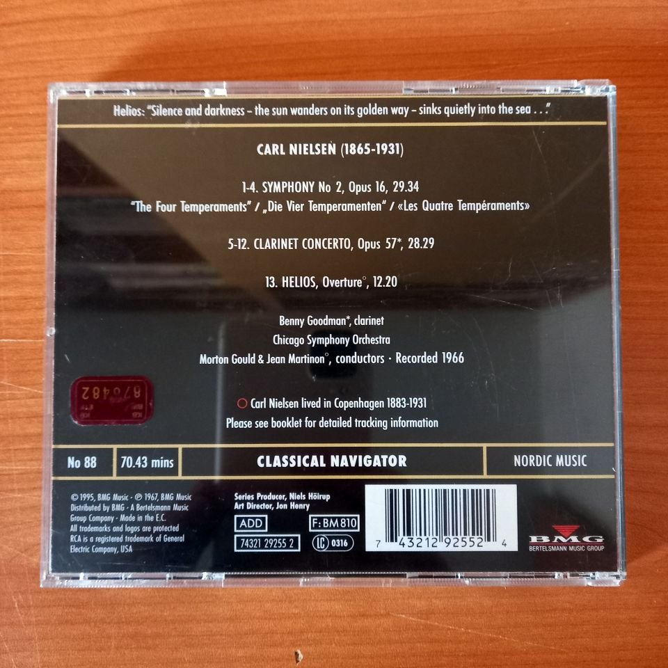 NIELSEN: SYMPHONY NO. 2, CLARINET CONCERTO / BENNY GOODMAN - MORTON GOULD, CHICAGO SYMPHONY ORCHESTRA (1995) - CD 2.EL