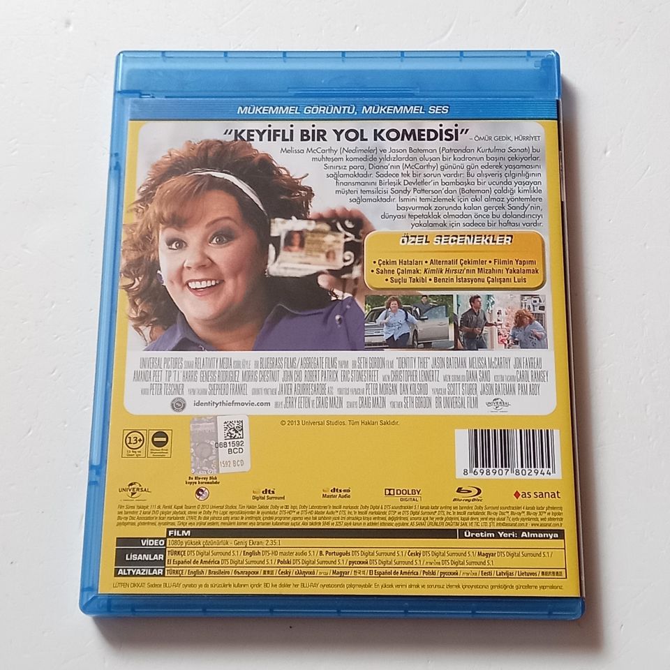 KİMLİK HIRSIZI / IDENTITY THIEF - JASON BATEMAN, MELISSA MCCARTHY - YÖN.: SETH GORDON - BLU-RAY 2.EL