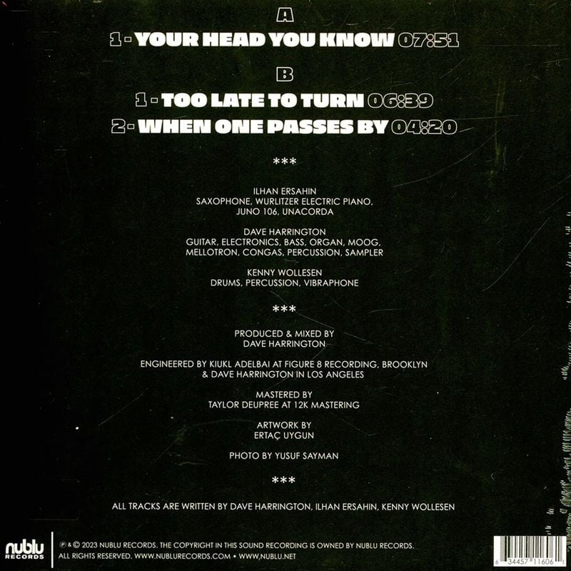 İLHAN ERŞAHİN / DAVE HARRINGTON / KENNY WOLLASEN - YOUR HEAD YOU KNOW - 10'' 33RPM 33 DEVİR 3 TRACKS EP SIFIR PLAK