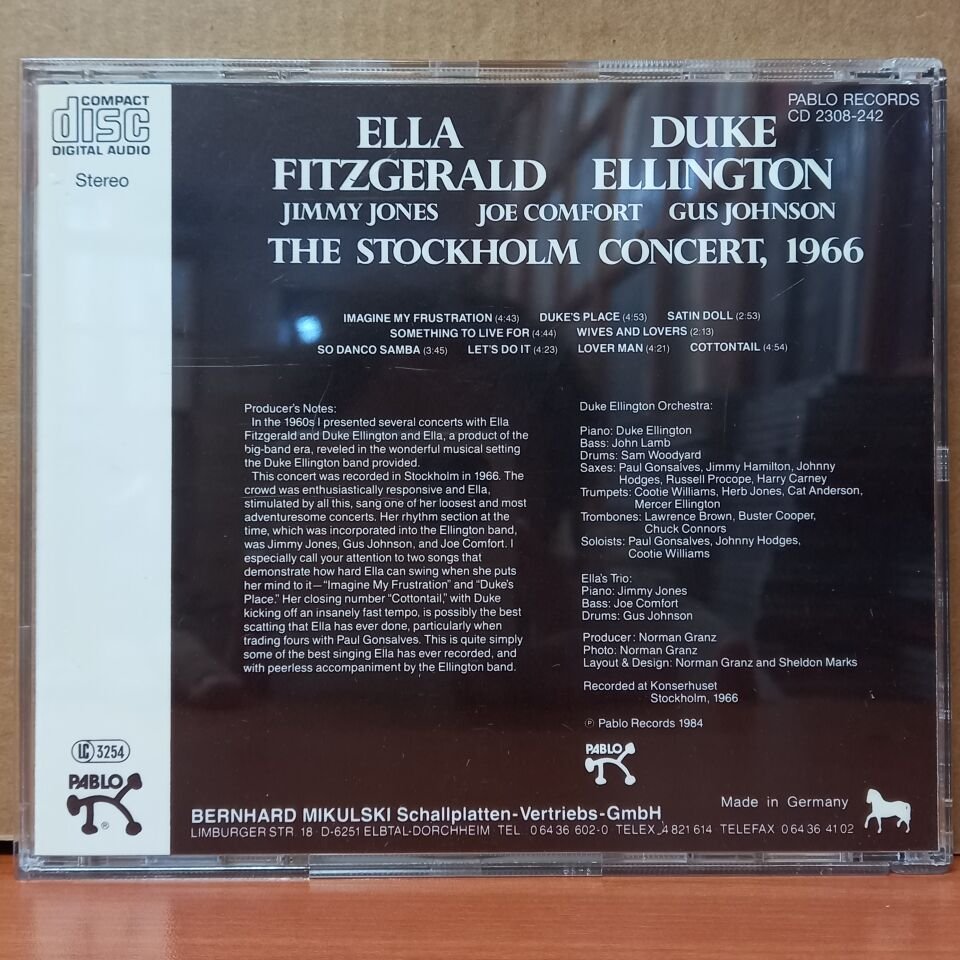 ELLA FITZGERALD / DUKE ELLINGTON – THE STOCKHOLM CONCERT, 1966 (1984) - CD 2.EL