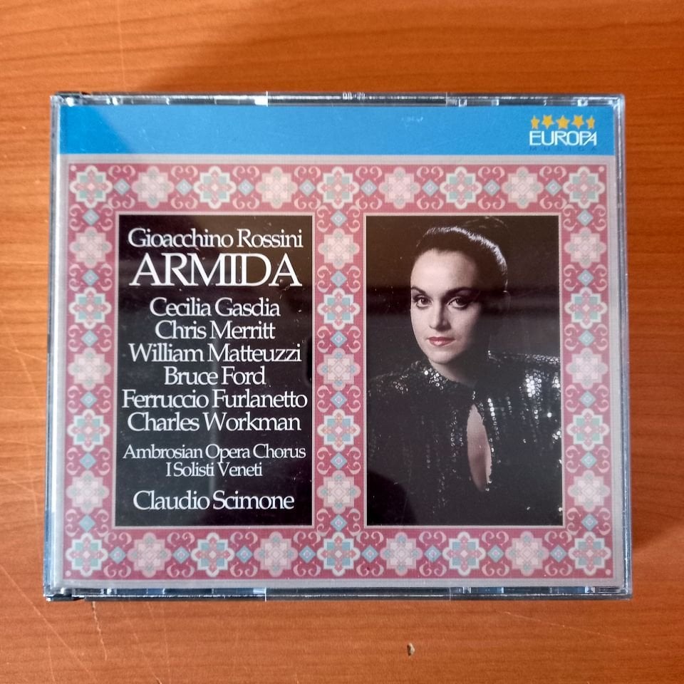 GIOACCHINO ROSSINI: ARMIDA / CECILIA GASDIA, CHRIS MERRITT, WILLIAM MATTEUZZI, BRUCE FORD, FERRUCCIO FURLANETTO, CHARLES WORKMAN, AMBROSIAN OPERA CHORUS, I SOLISTI VENETI, CLAUDIO SCIMONE (1991) - 2CD 2.EL