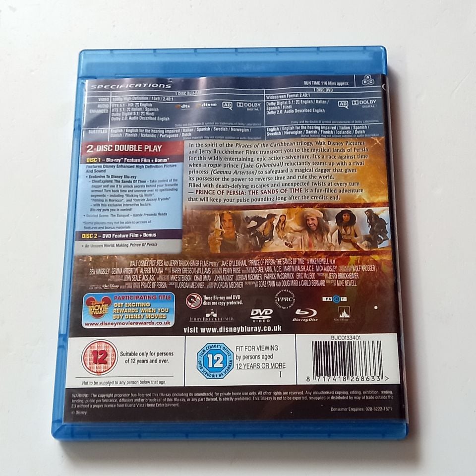 PRINCE OF PERSIA THE SANDS OF TIME - JAKE GYLLENHAAL, BEN KINGSLEY, GEMMA ARTERTON, YÖN.: MIKE NEWELL - BLU-RAY 2.EL TÜRKÇE ALTYAZI YOKTUR