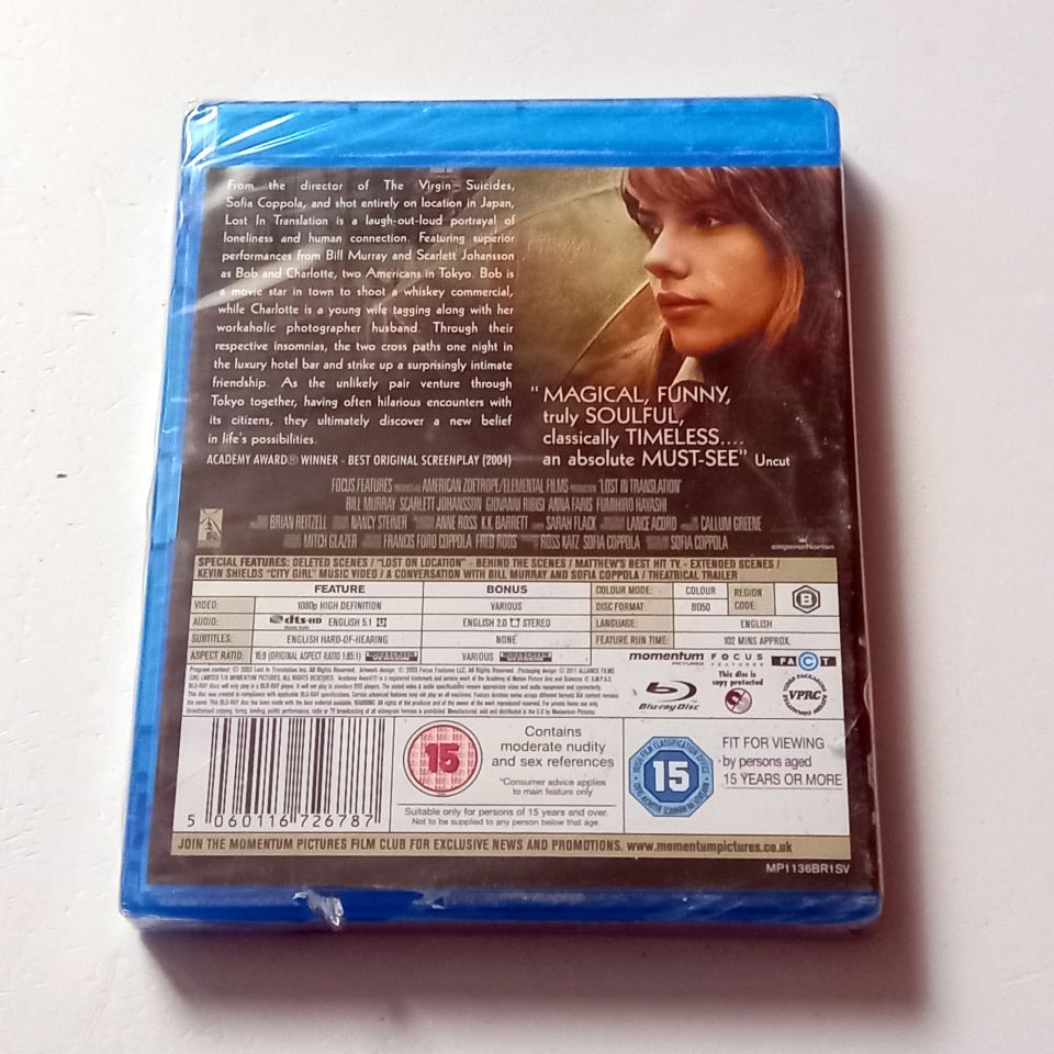LOST IN TRANSLATION - BILL MURRAY, SCARLETT JOHANSSON - YÖN.: SOFIA COPPOLA - BLU-RAY REGION B TÜRKÇE ALTYAZI YOKTUR SIFIR