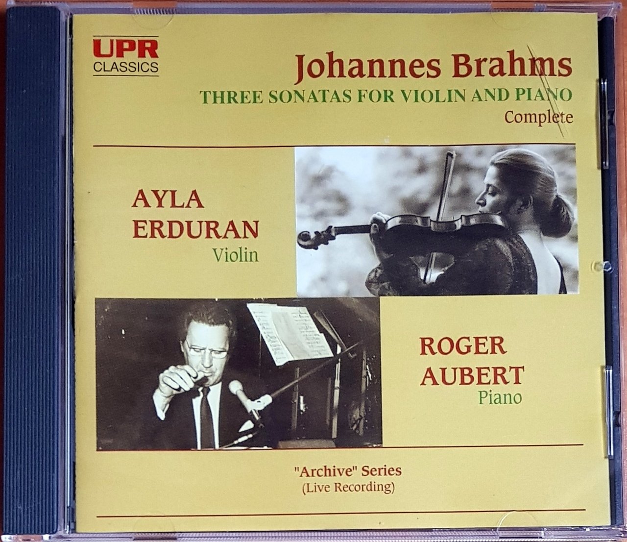 BRAHMS: 3 SONATAS FOR VIOLIN AND PIANO / AYLA ERDURAN, ROGER AUBERT / UPR CLASSICS CD 2.EL