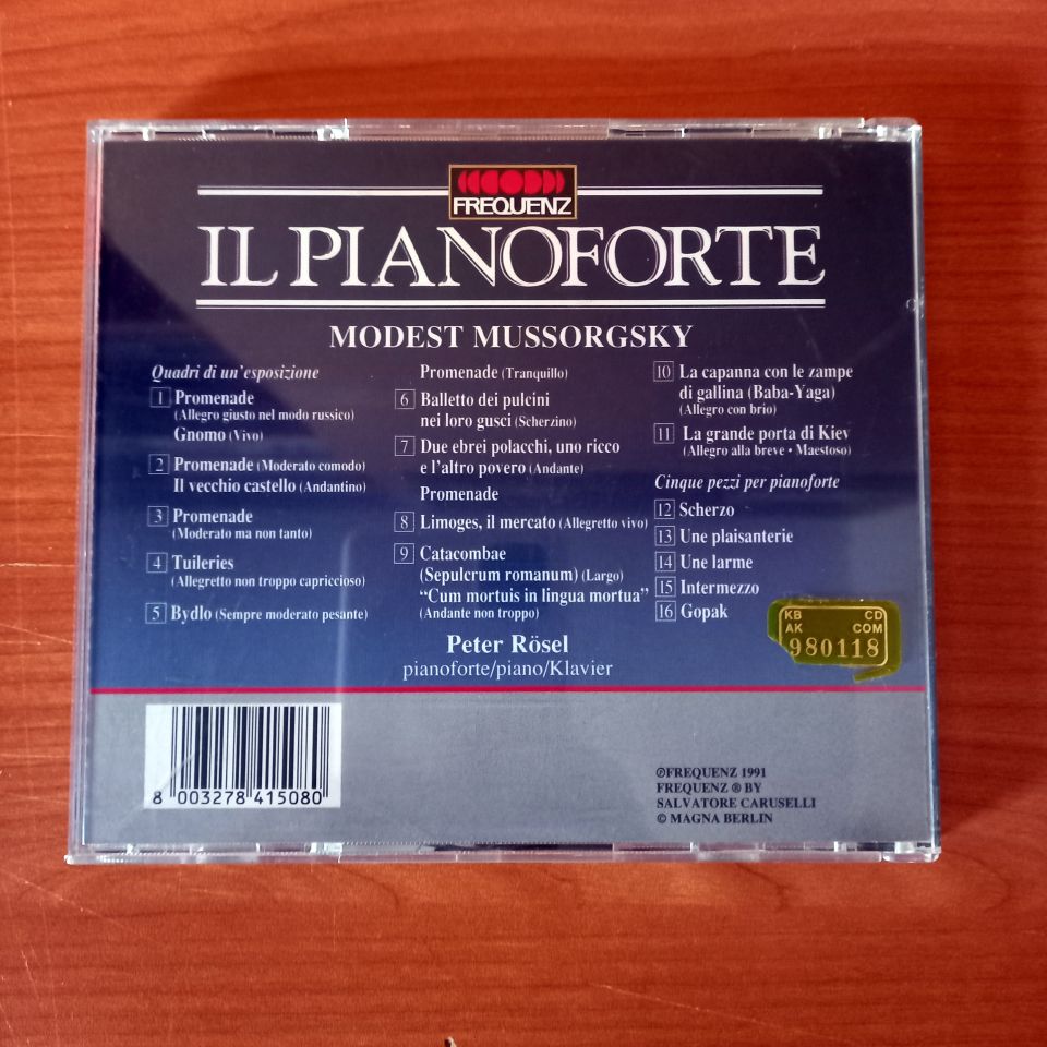 MUSSORGSKY: QUADRI DI UN' ESPOSIZIONE, CINQUE PEZZI PER PIANOFORTE / PETER RÖSEL (1991) - CD 2.EL