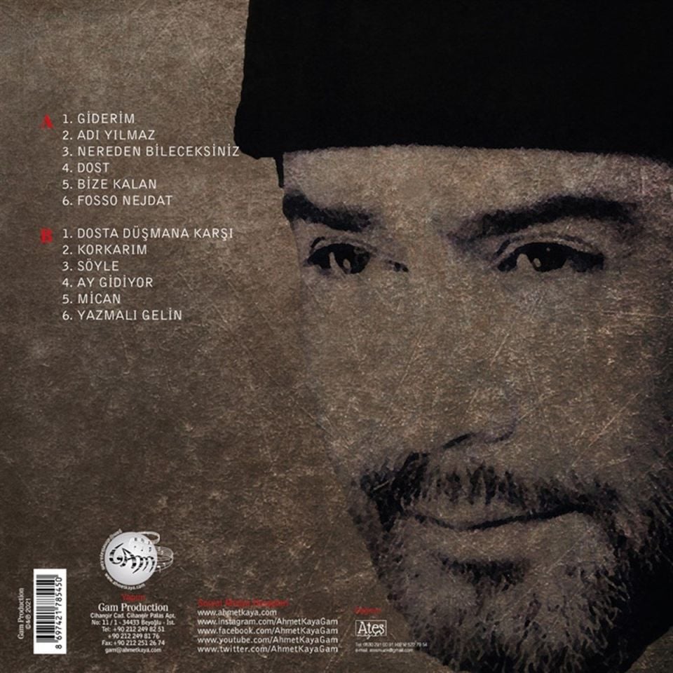 AHMET KAYA - DOSTA DÜŞMANA KARŞI (1998) - LP 2024 BASIM SIFIR PLAK