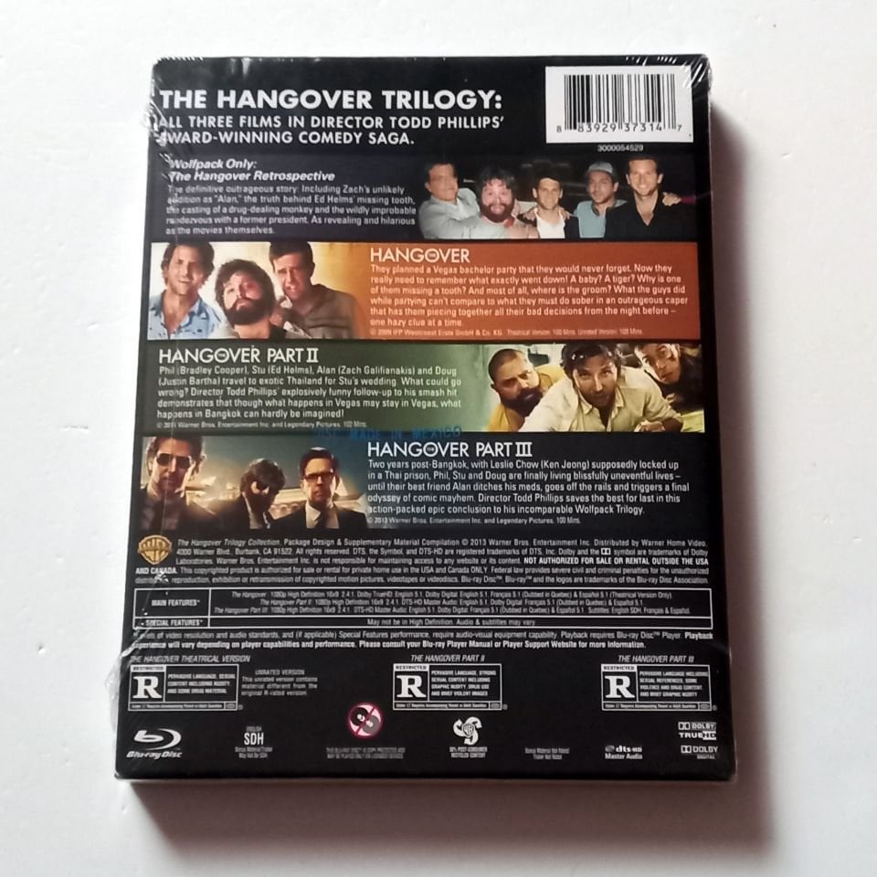 THE HANGOVER TRILOGY - BRADLEY COOPER, ED HELMS, ZACK GALIFIANAKIS - YÖN.: TODD PHILLIPS - 3 DISC BLU-RAY SIFIR 1. BÖLGE TR ALTYAZI YOKTUR