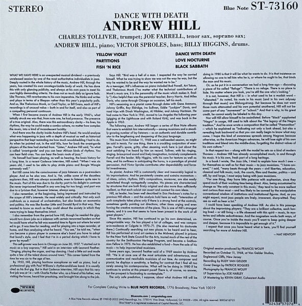 ANDREW HILL - DANCE WITH DEAD (1980) - LP BLUE NOTE TONE POET 180GR MONO 2023 EDITION SIFIR PLAK