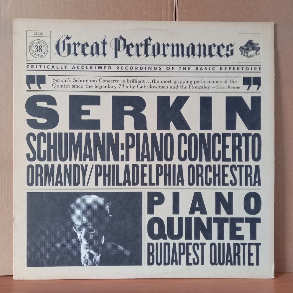 SERKIN / SCHUMANN: PIANO CONCERTO / ORMANDY, PHILADELPHIA ORCHESTRA / SCHUMANN: PIANO QUINTET / BUDAPEST QUARTET (1982) - LP 2.EL PLAK