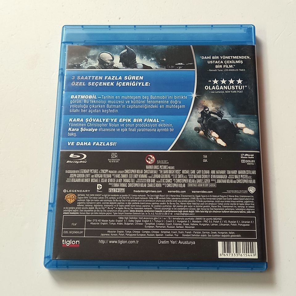 THE DARK KNIGHT RISES / KARA ŞÖVALYE YÜKSELİYOR - CHRISTIAN BALE, MICHAEL CAINE, ANNE HATHAWAY, YÖN.: CHRISTOPHER NOLAN - BLU-RAY 2 DİSK ÖZEL VERSİYON 2.EL