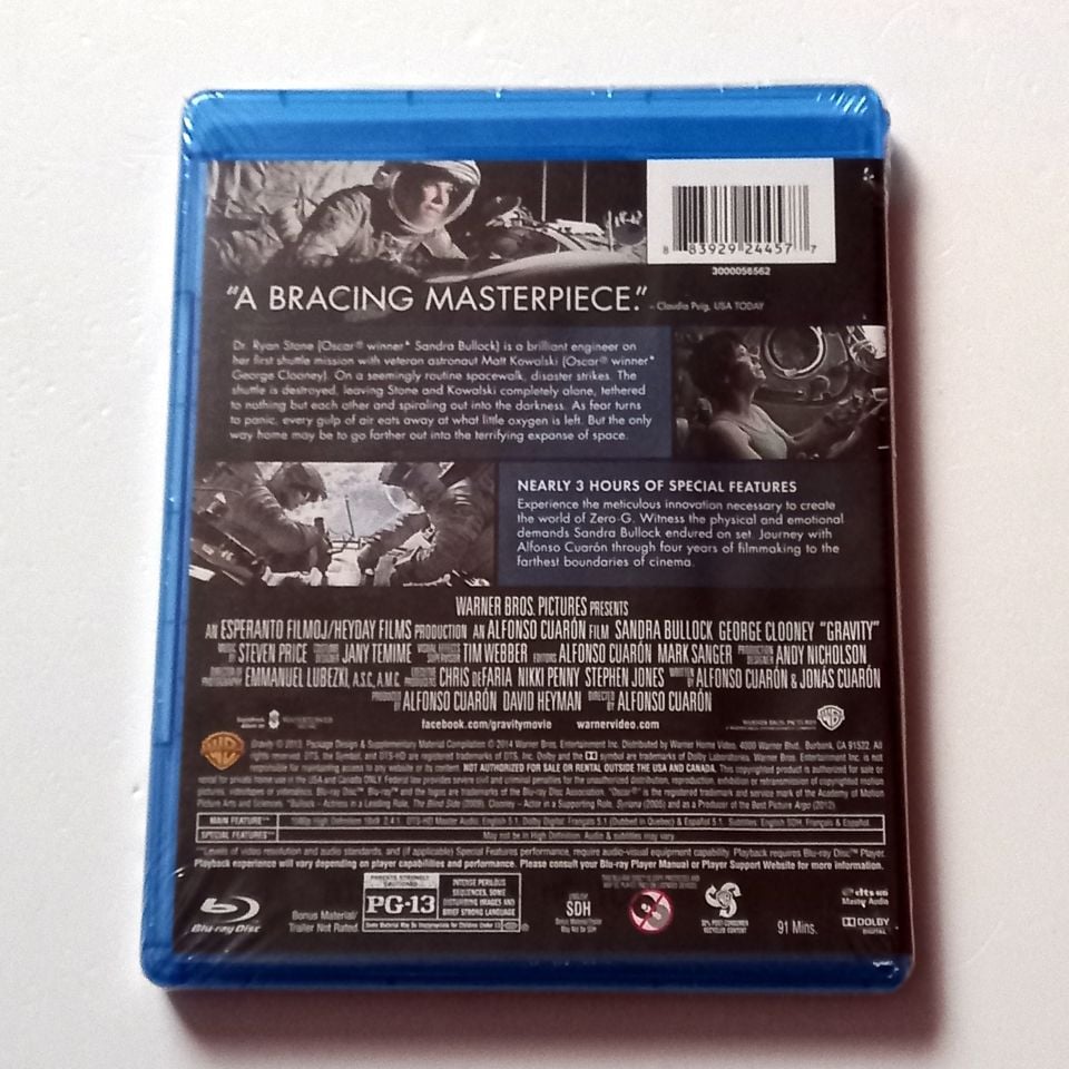 GRAVITY - SANDRA BULLOCK, GEORGE CLOONEY - YÖN.: ALFONSO CUARON - BLU-RAY SIFIR 1. BÖLGE TR ALTYAZI YOKTUR