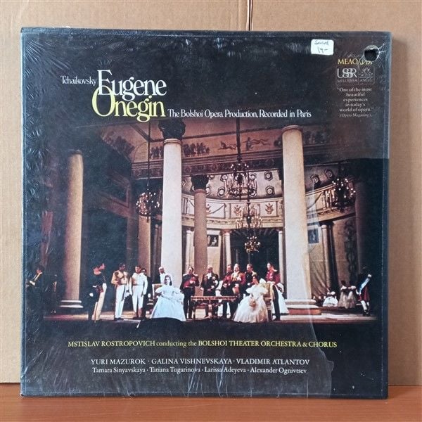 TCHAIKOVSKY / EUGENE ONEGIN / MSTISLAV ROSTROPOVICH CONDUCTING THE BOLSHOI THEATRE ORCHESTRA & CHORUS, YURI MAZUROK, GALINA VISHNEVSKAYA, VLADIMIR ATLANTOV  (1970) - 3LP BOX SET DÖNEM BASKISI SIFIR PLAK
