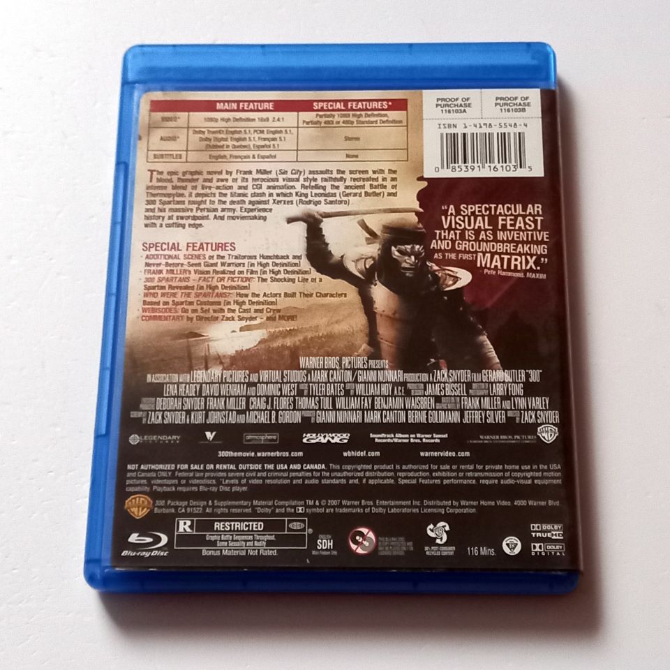 300 - GERARD BUTLER, LENA HEADEY, DAVID WENHAM - YÖN.: ZACK SNYDER - BLU-RAY REGION FREE TÜRKÇE ALTYAZI YOKTUR 2.EL
