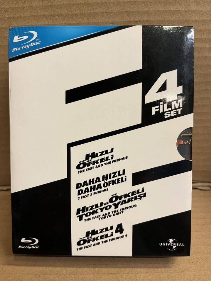 THE FAST AND THE FURIOUS - HIZLI VE ÖFKELİ - PAUL WALKER - VIN DIESEL - 4 FİLM BOX SET - 4xBLU-RAY 2.EL