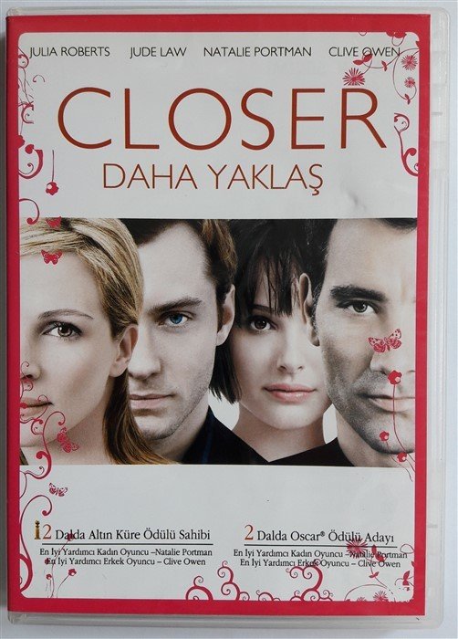 CLOSER - DAHA YAKLAŞ - JULIA ROBERTS - JUDE LAW - NATALIE PORTMAN - CLIVE OWEN - DVD 2.EL