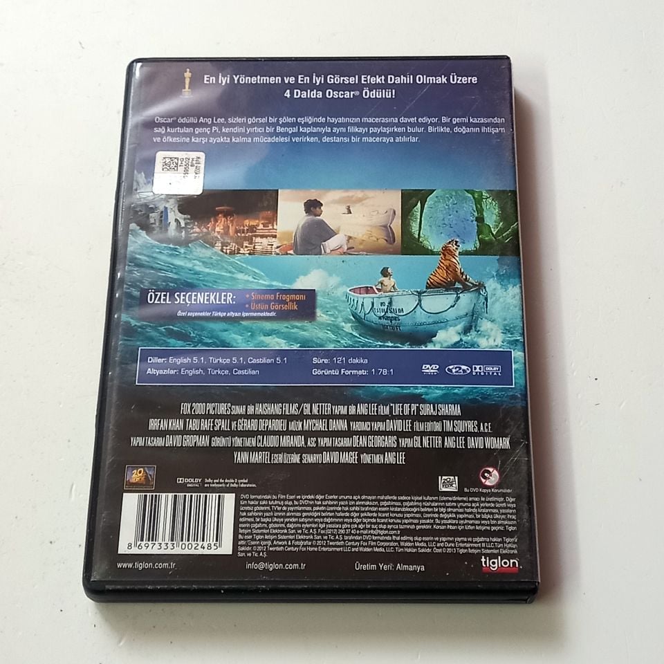 Pİ\'NİN YAŞAMI / LIFE OF PI - SURAJ SHARMA, IRRFAN KHAN, YÖN.: ANG LEE - DVD 2.EL