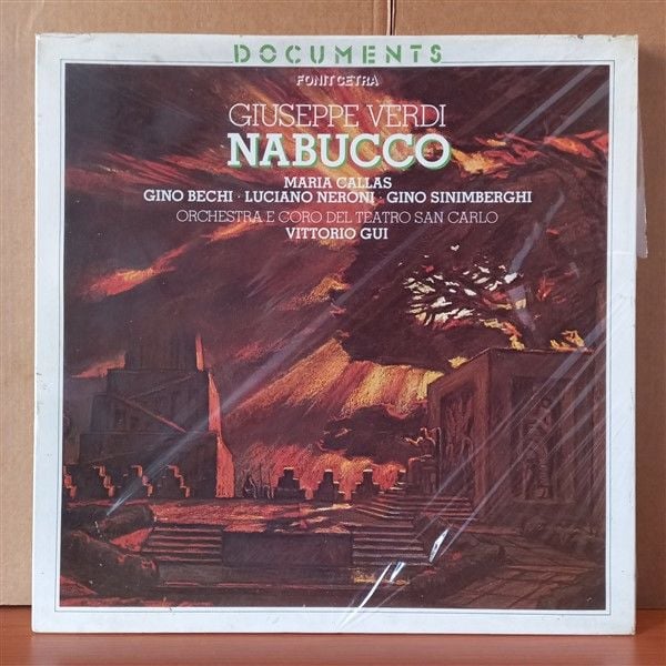 VERDI: NABUCCO / CALLAS, VITTORIO GUI, GINO BECHI, LUCIANO NERONI, GINO SINIMBERGHI, ORCHESTRA E CORO DEL TEATRO SAN CARLO DI NAPOLI (1983) - 3LP BOX SET DÖNEM BASKISI SIFIR PLAK