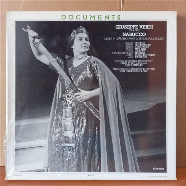 VERDI: NABUCCO / CALLAS, VITTORIO GUI, GINO BECHI, LUCIANO NERONI, GINO SINIMBERGHI, ORCHESTRA E CORO DEL TEATRO SAN CARLO DI NAPOLI (1983) - 3LP BOX SET DÖNEM BASKISI SIFIR PLAK