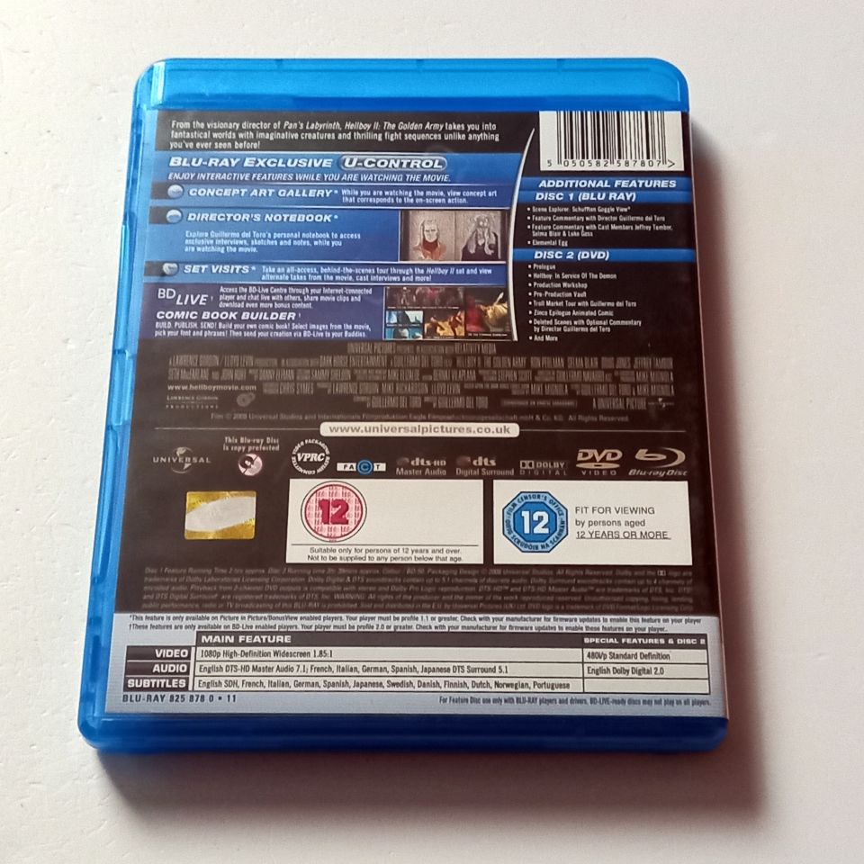 HELLBOY II: THE GOLDEN ARMY - RON PEARLMAN, SELMA BLAIR - YÖN.: GUILLERMO DEL TORO - BLU-RAY + DVD 2-DISC SPECIAL EDITION  REGION FREE TÜRKÇE ALTYAZI YOKTUR 2.EL