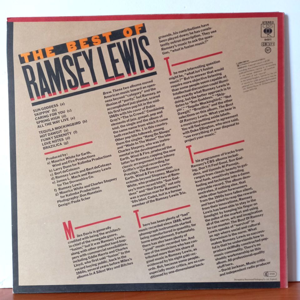 RAMSEY LEWIS – THE BEST OF RAMSEY LEWIS (1980) - LP 2.EL PLAK