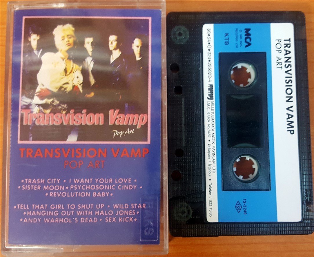 TRANSVISION VAMP - POP ART (1988) MMY CASSETTE MADE IN TURKEY ''USED'' PAPER LABEL