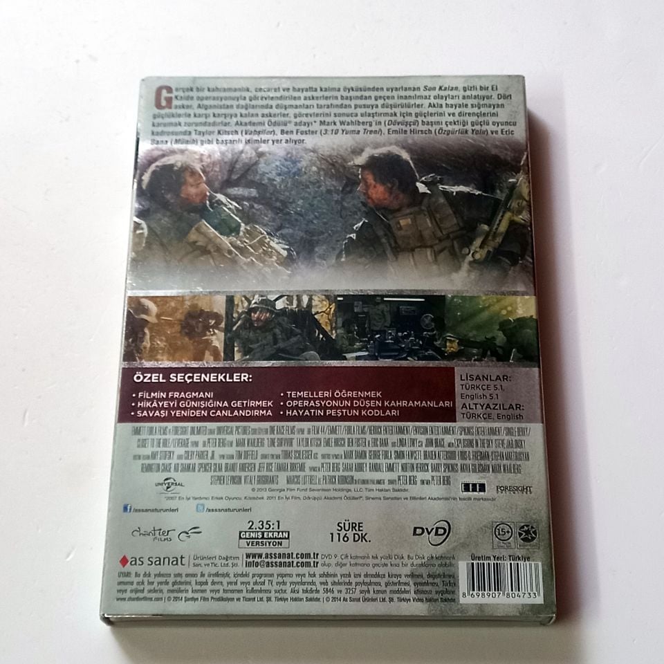 SON KALAN / LONE SURVIVOR - MARK WAHLBERG, TAYLOR KITSCH, EMILE HIRSCH, YÖN.: PETER BERG  - DVD SLIPCASE 2.EL