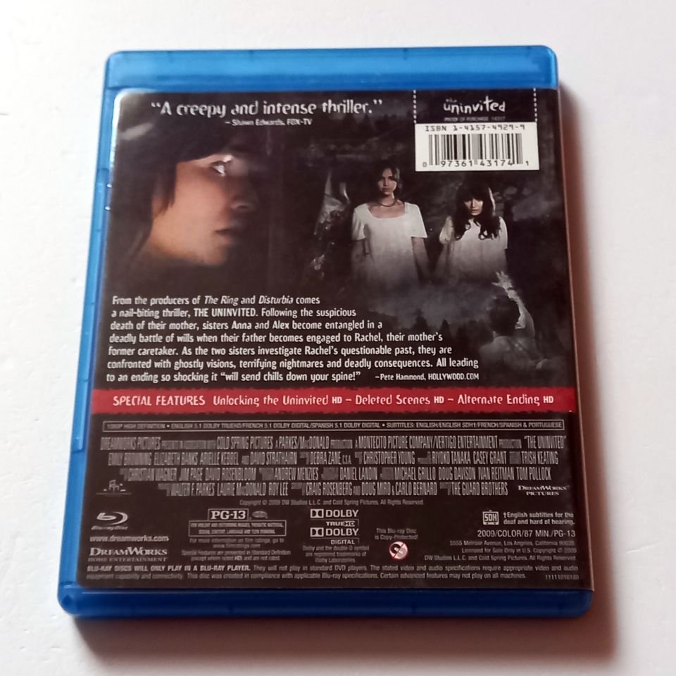 THE UNINVITED - EMILY BROWNING, ELIZABETH BANKS, ARIELLE KEBBEL - YÖN.: THE GUARD BROTHERS - BLU-RAY REGION FREE TÜRKÇE ALTYAZI YOKTUR 2.EL