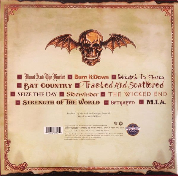 AVENGED SEVENFOLD - CITY OF EVIL (2005) - 2xLP 2023 TRANSLUCENT RED VINYL SIFIR PLAK