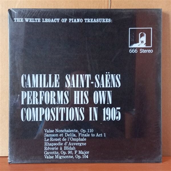 CAMILLE SAINT-SAËNS PERFORMS HIS OWN COMPOSITIONS IN 1905 - LP BOX SET DÖNEM BASKISI SIFIR PLAK