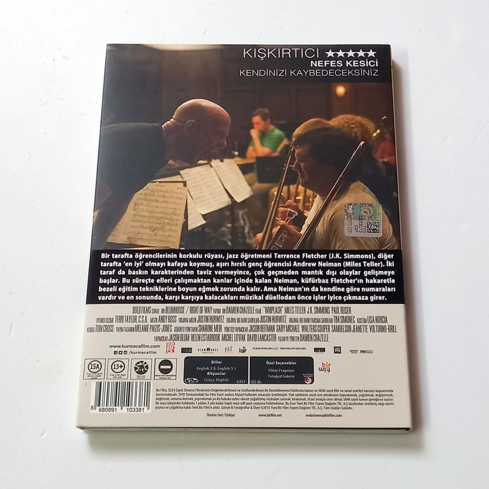 WHIPLASH - MILES TELLER, J. K. SIMMONS, YÖN.: DAMIEN CHAZELLE  - DVD DIGIPAK 2.EL