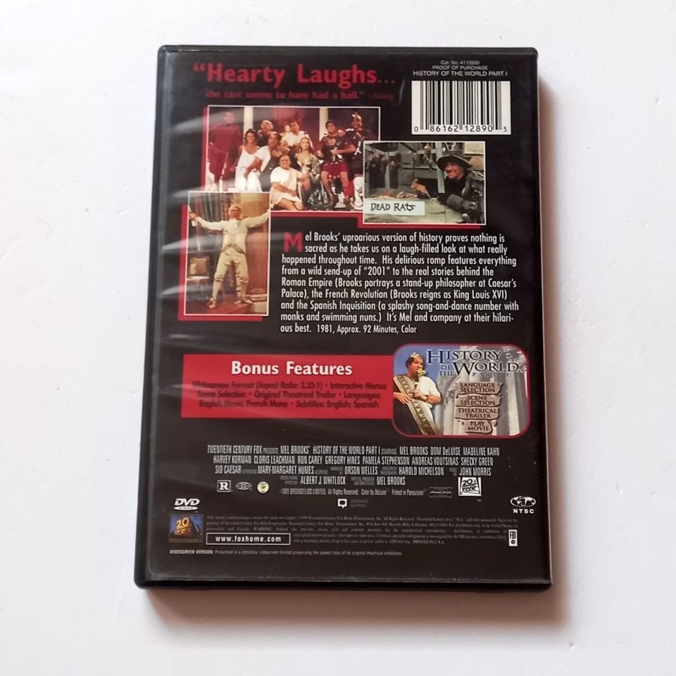 MEL BROOKS' HISTORY OF THE WORLD PART I - MEL BROOKS, GREGORY HINES, DOM DELUISE - YÖN.: MEL BROOKS - DVD 2.EL 1.BÖLGE TÜRKÇE ALTYAZI YOKTUR