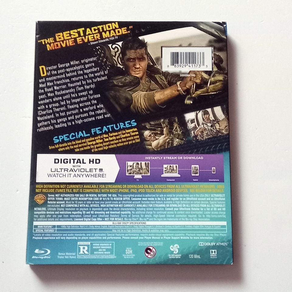 MAD MAX FURY ROAD - TOM HARDY, CHARLIZE THERON - YÖN.: GEORGE MILLER - BLU-RAY SLIPCASE 2.EL 1. BÖLGE TR ALTYAZI YOKTUR