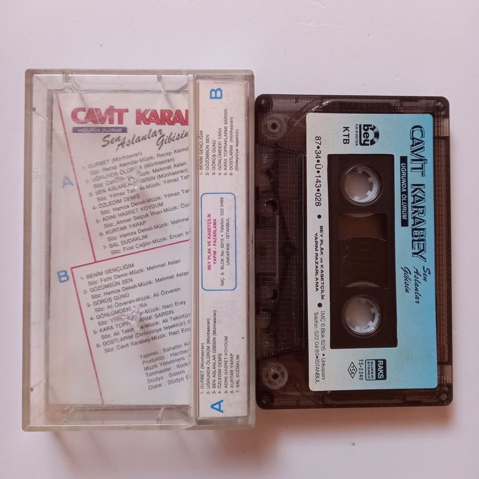 CAVİT KARABEY - UĞRUNDA ÖLÜRÜM / SEN ASLANLAR GİBİSİN (1987) -  KASET 2.EL