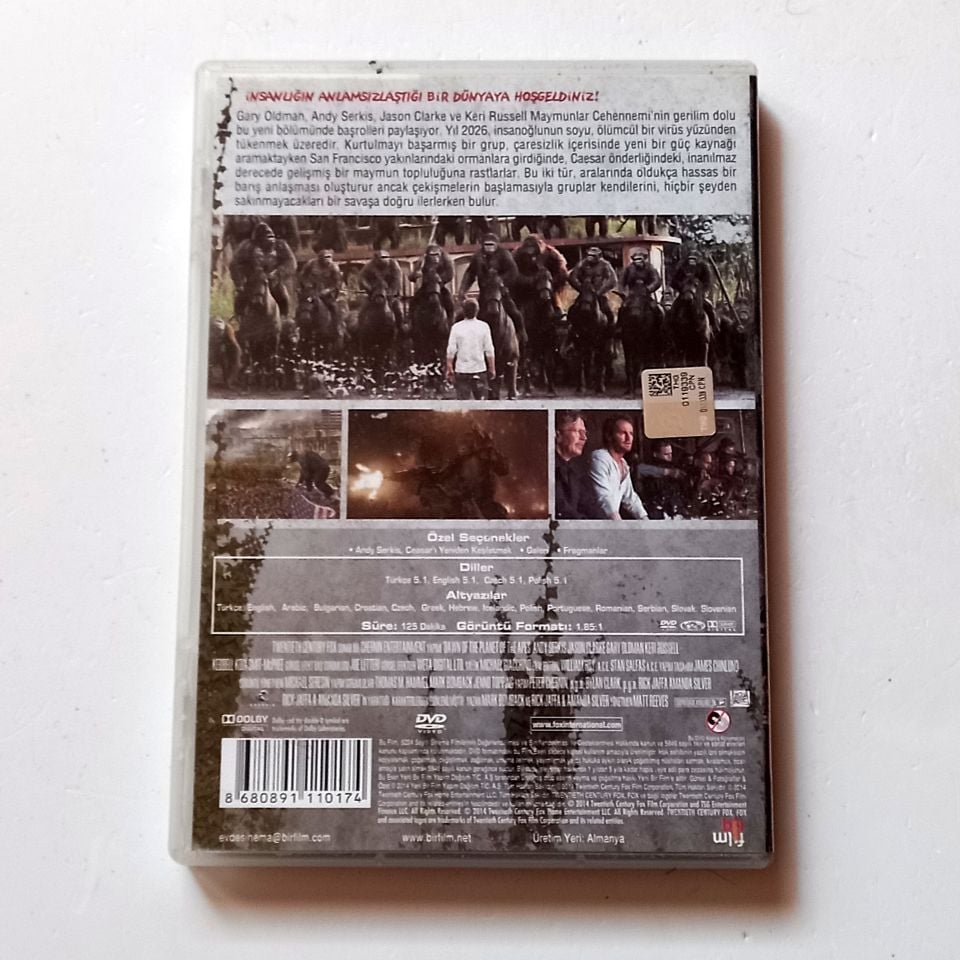 MAYMUNLAR CEHENNEMİ: ŞAFAK VAKTİ / DAWN OF THE PLANET OF THE APES - ANDY SERKIS, JASON CLARKE, GARY OLDMAN - YÖN.: MATT REEVES - DVD 2.EL