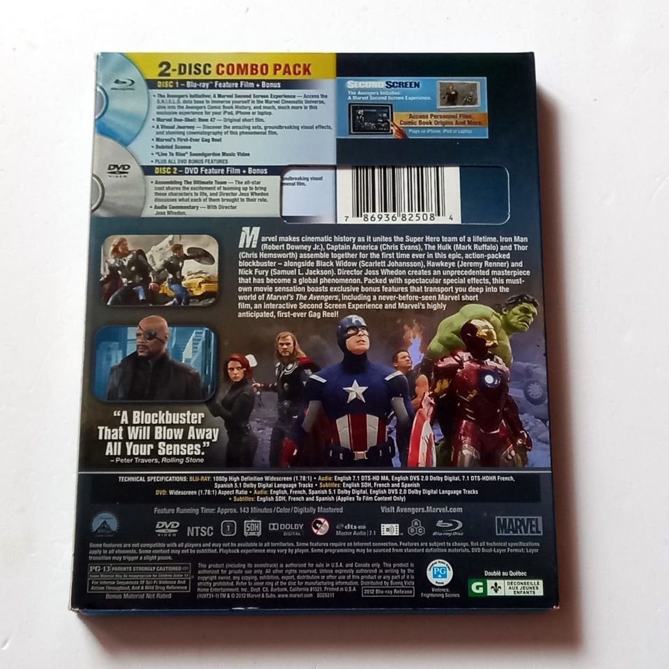 MARVEL'S THE AVENGERS - ROBERT DOWNEY JR., CHRIS EVANS, MARK RUFFALO, YÖN.: JOSS WHEDON - BLU-RAY + DVD 2 DİSK SLIPCASE ÖZEL VERSİYON 2.EL TÜRKÇE ALTYAZI YOKTUR