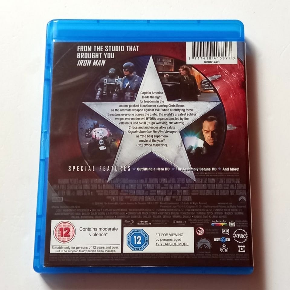 CAPTAIN AMERICA THE FIRST AVENGER - CHRIS EVANS, HAYLEY ATWELL, SEBASTIAN STAN, YÖN.: JOE JOHNSTON - BLU-RAY 2.EL TÜRKÇE ALTYAZI YOKTUR