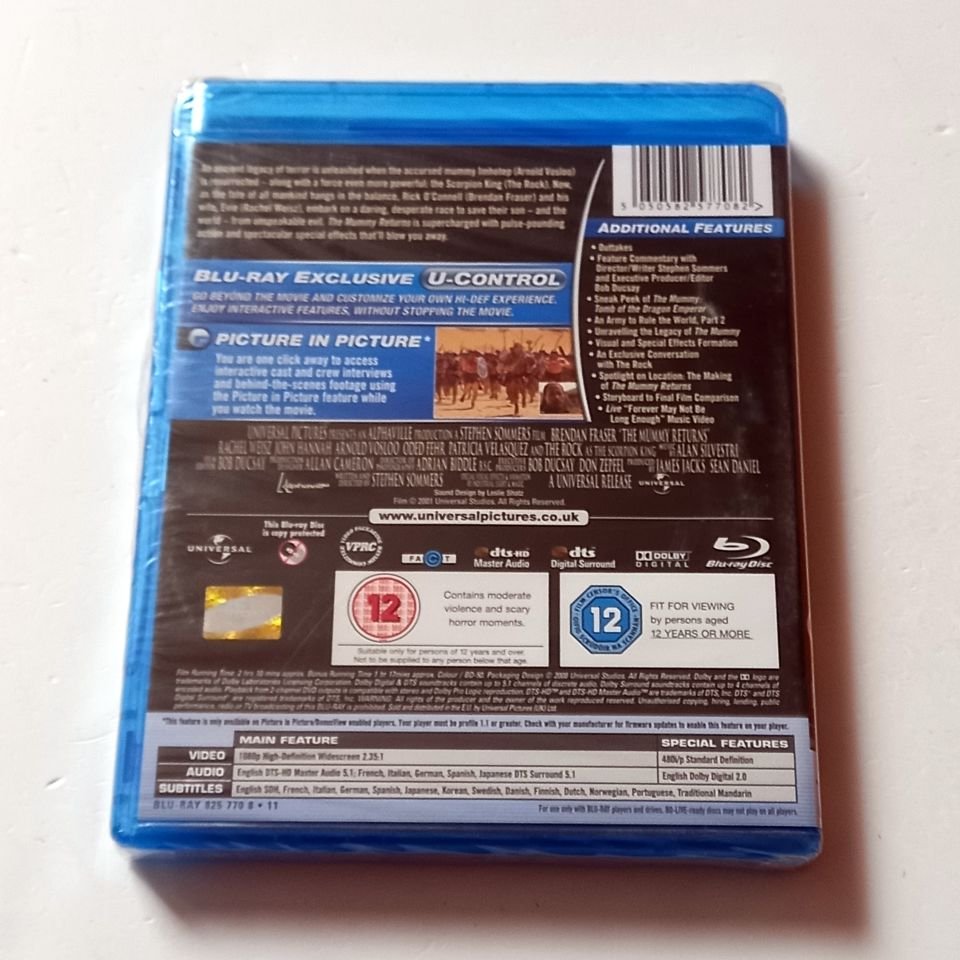 THE MUMMY RETURNS - BRENDAN FRASER, RACHEL WEISZ, THE ROCK - YÖN.: STEPHEN SOMMERS - BLU-RAY REGION FREE TÜRKÇE ALTYAZI YOKTUR SIFIR