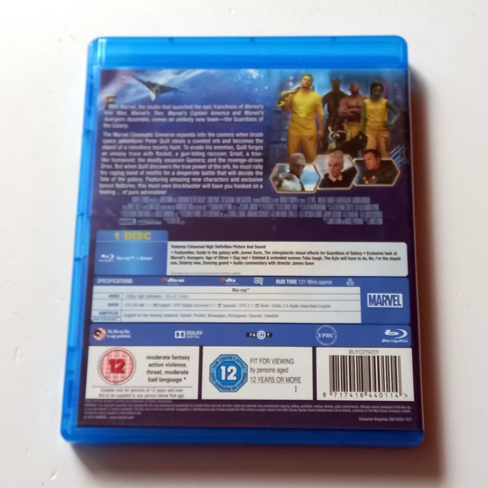 GUARDIANS OF THE GALAXY  - CHRIS PRATT, ZOE SALDANA, DAVE BAUTISTA, YÖN.: JAMES GUNN - BLU-RAY  2.EL TÜRKÇE ALTYAZI YOKTUR