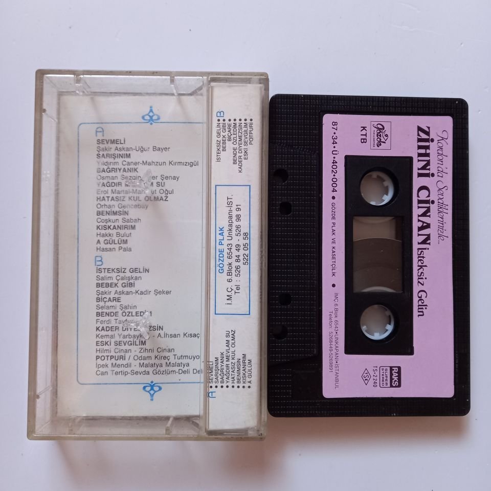 ZİHNİ CİNAN - İSTEKSİZ GELİN / KORDON'DA SEVDİKLERİNİZLE (1987) - KASET 2.EL